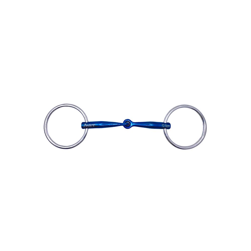 Aster Confidence titanium single jointed lock up snaffle loose ring