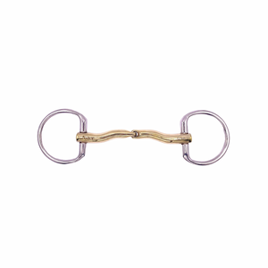 Aster Contour golden single jointed snaffle fixed ring
