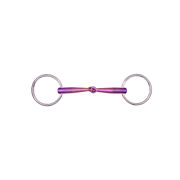Aster Confidence Pink Titanium single jointed lock up snaffle loose ring