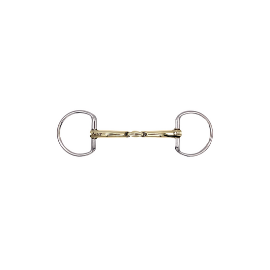 Aster Gentle golden double jointed snaffle fixed ring