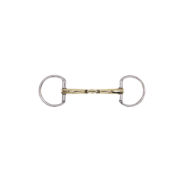 Aster Gentle golden double jointed snaffle fixed ring